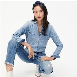 J Crew blue chambray women’s shirt size 6